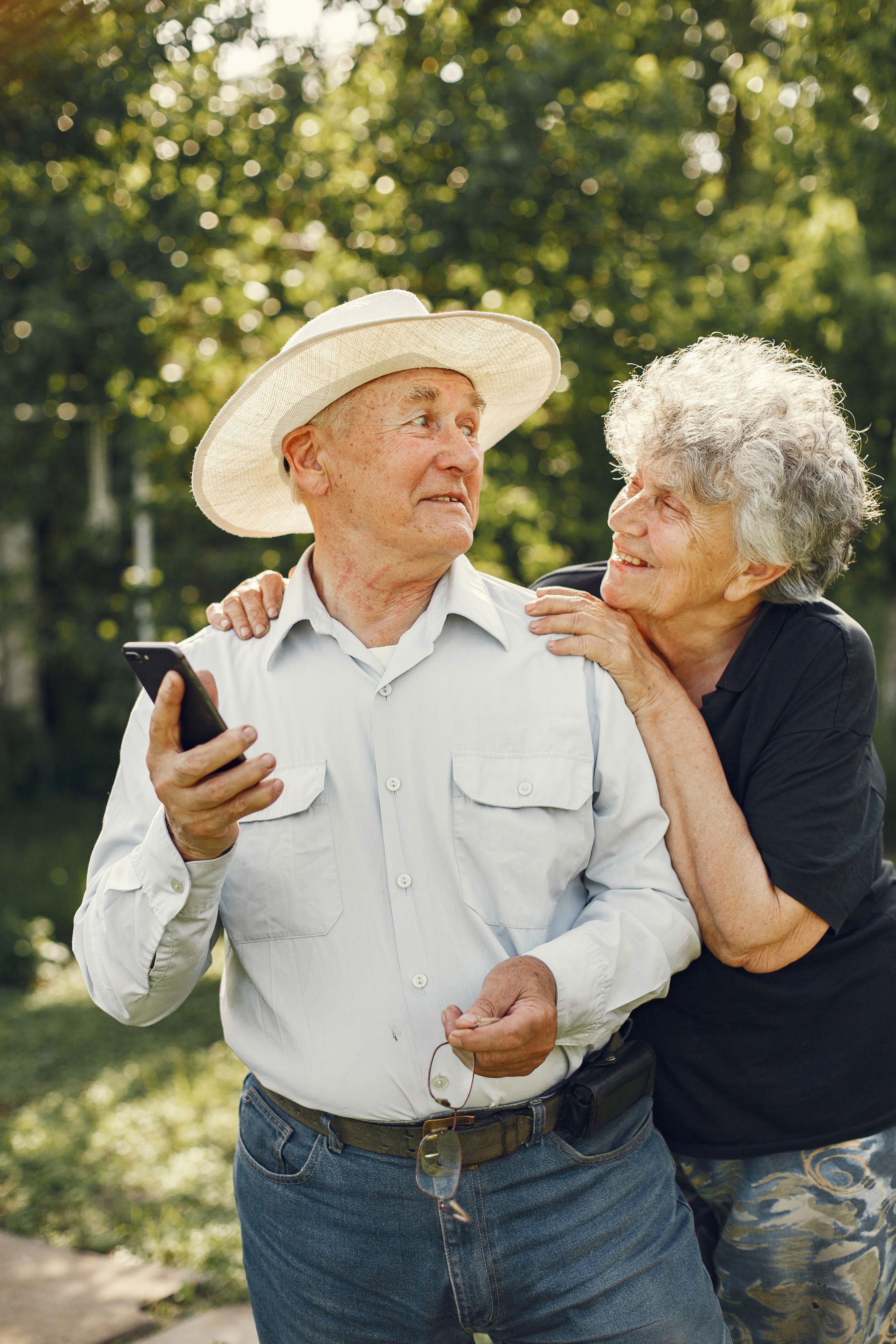 A couple enjoying time together outdoors